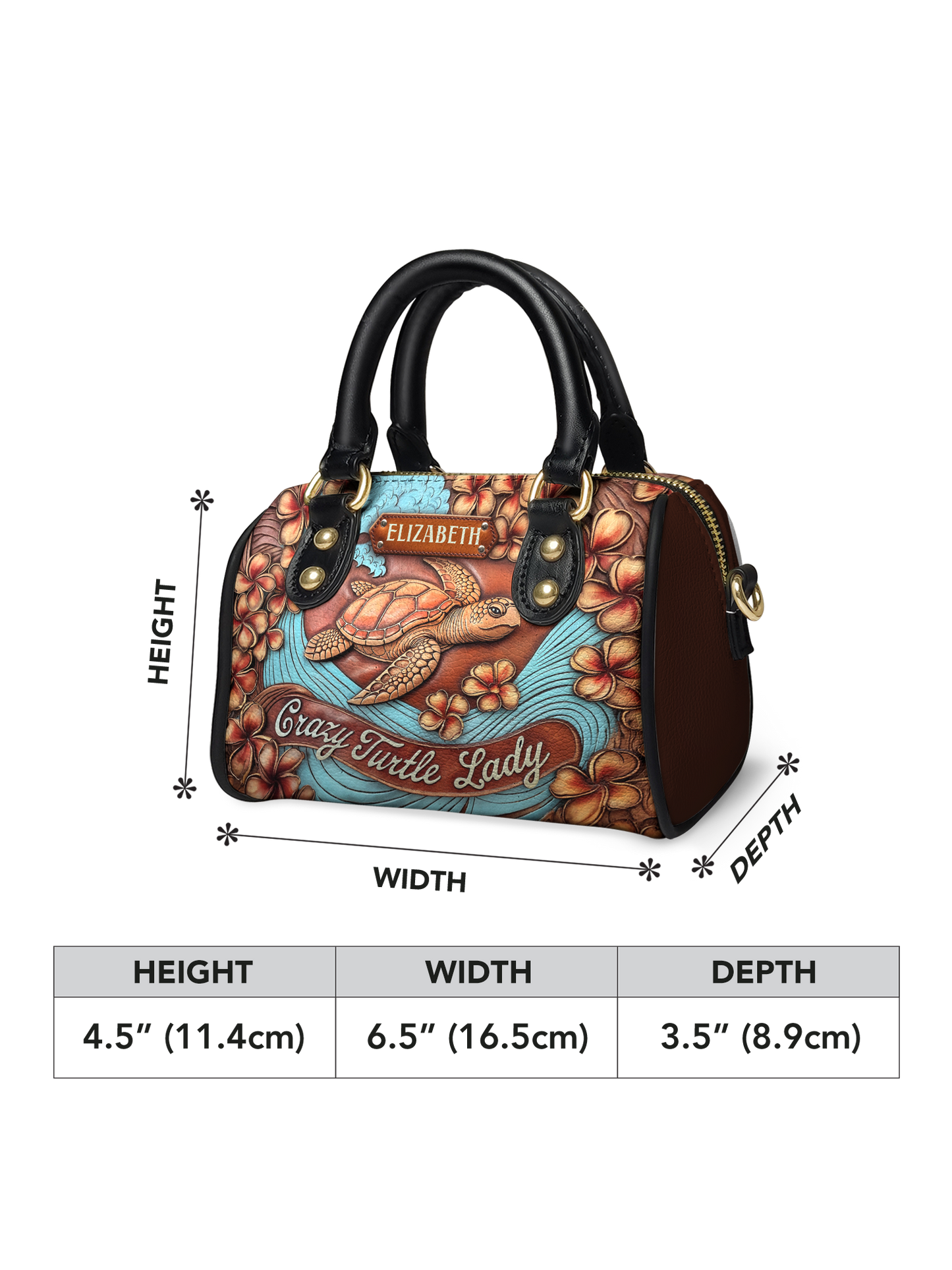 Crazy Turtle Lady Flower Beach ANRZ02012682EE Mini Satchel