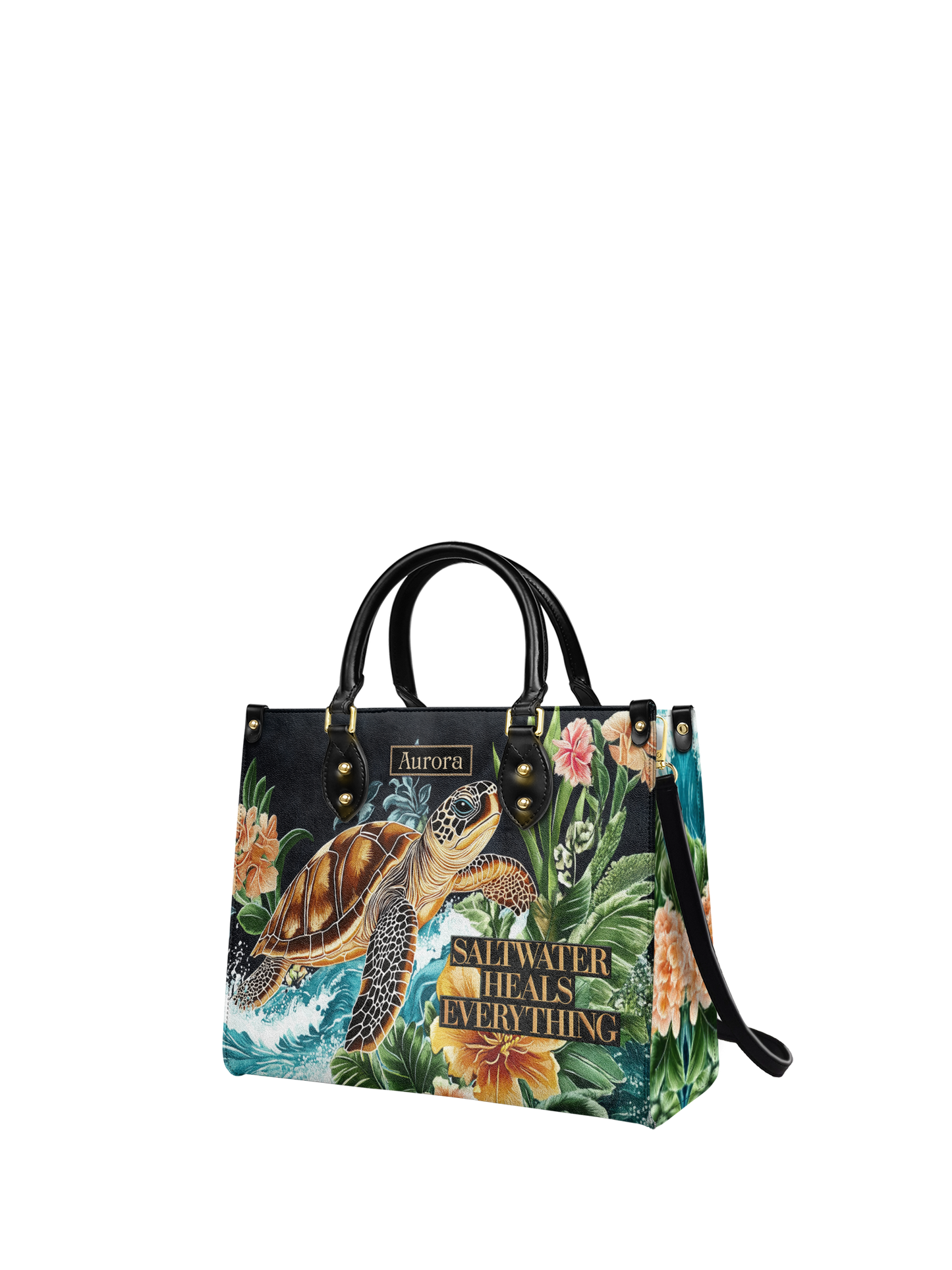 Saltwater Heals Everything Turtle Beach HTRZ27129357EN Leather Bag