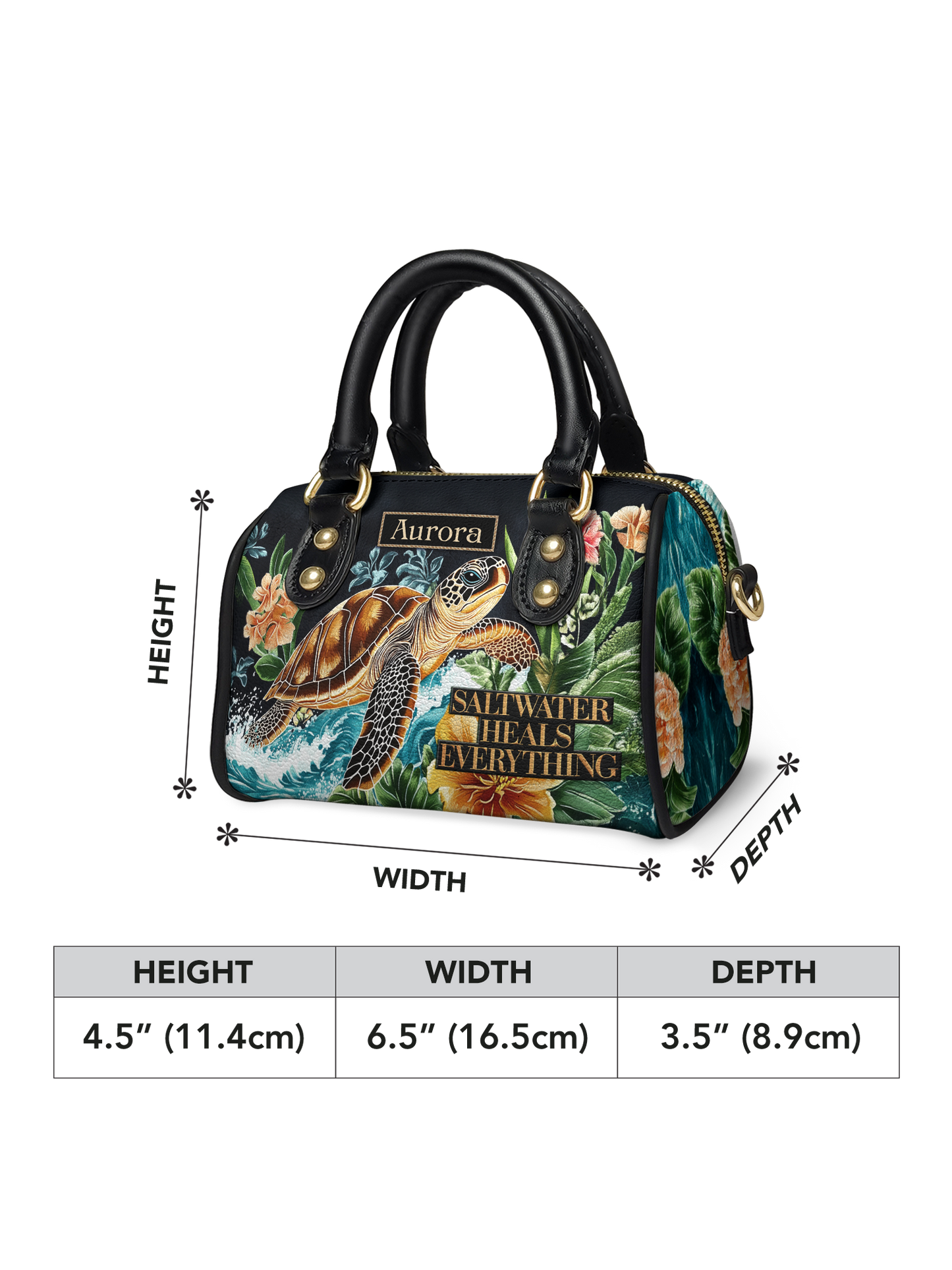 Saltwater Heals Everything Turtle Beach ANRZ02018733JF Mini Satchel