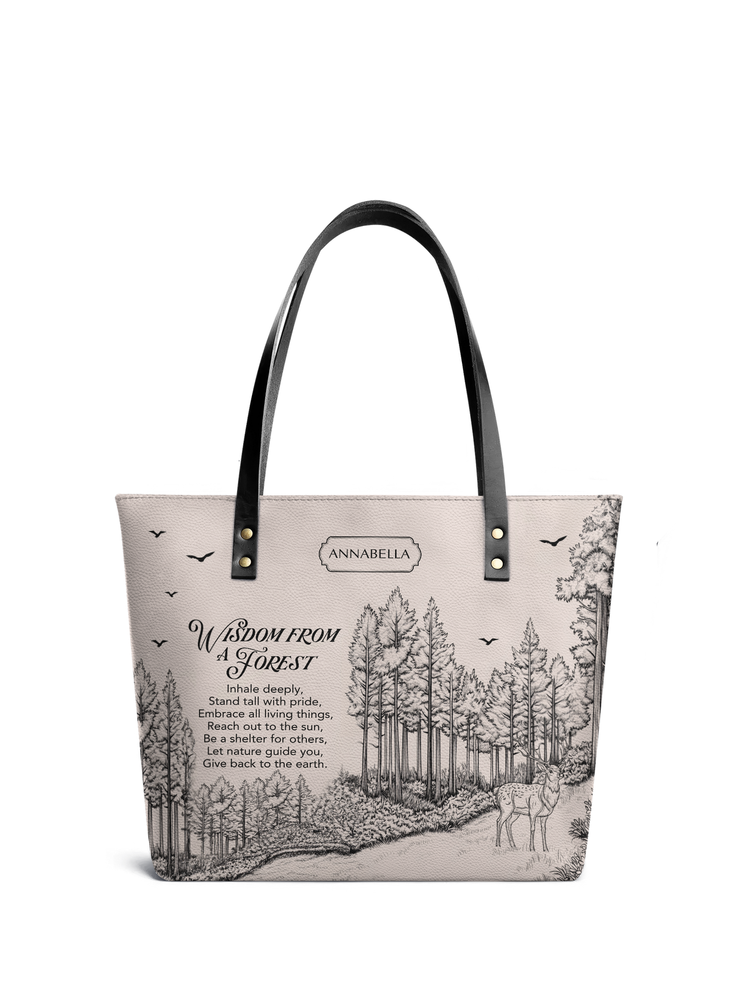 Wisdom From A Forest HHRZ07014241OB Leather Tote Bag