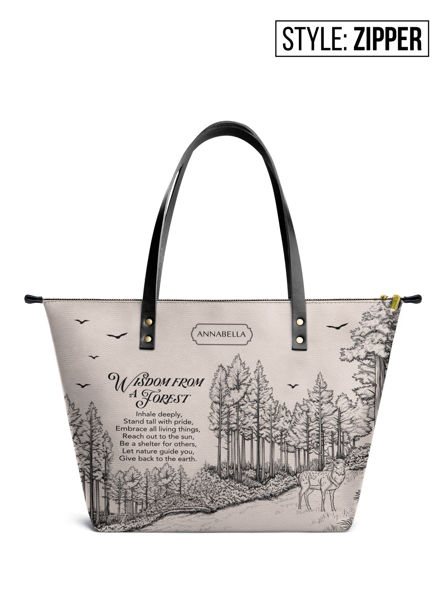 Wisdom From A Forest HHRZ07014241OB Leather Tote Bag