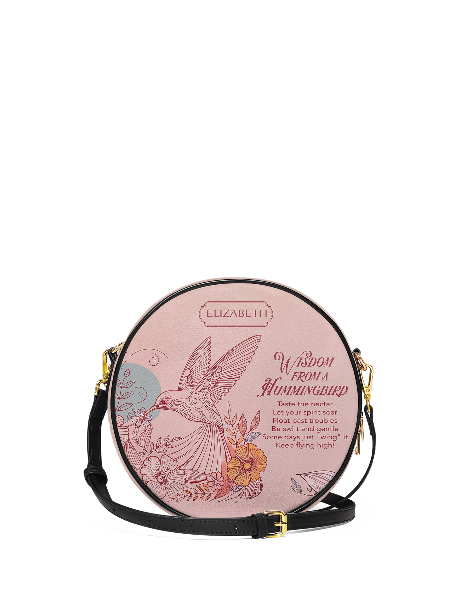 Wisdom From A Hummingbird HHRZ07017169DI Circle Crossbody Bag