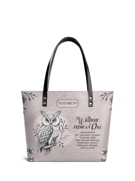 Wisdom From An Owl ANRZ02015718FC Leather Tote Bag