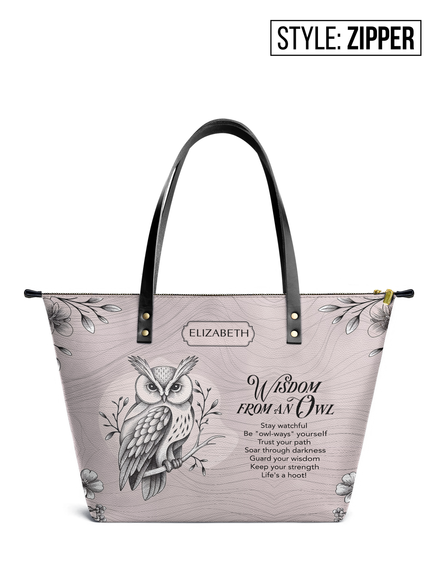 Wisdom From An Owl ANRZ02015718FC Leather Tote Bag