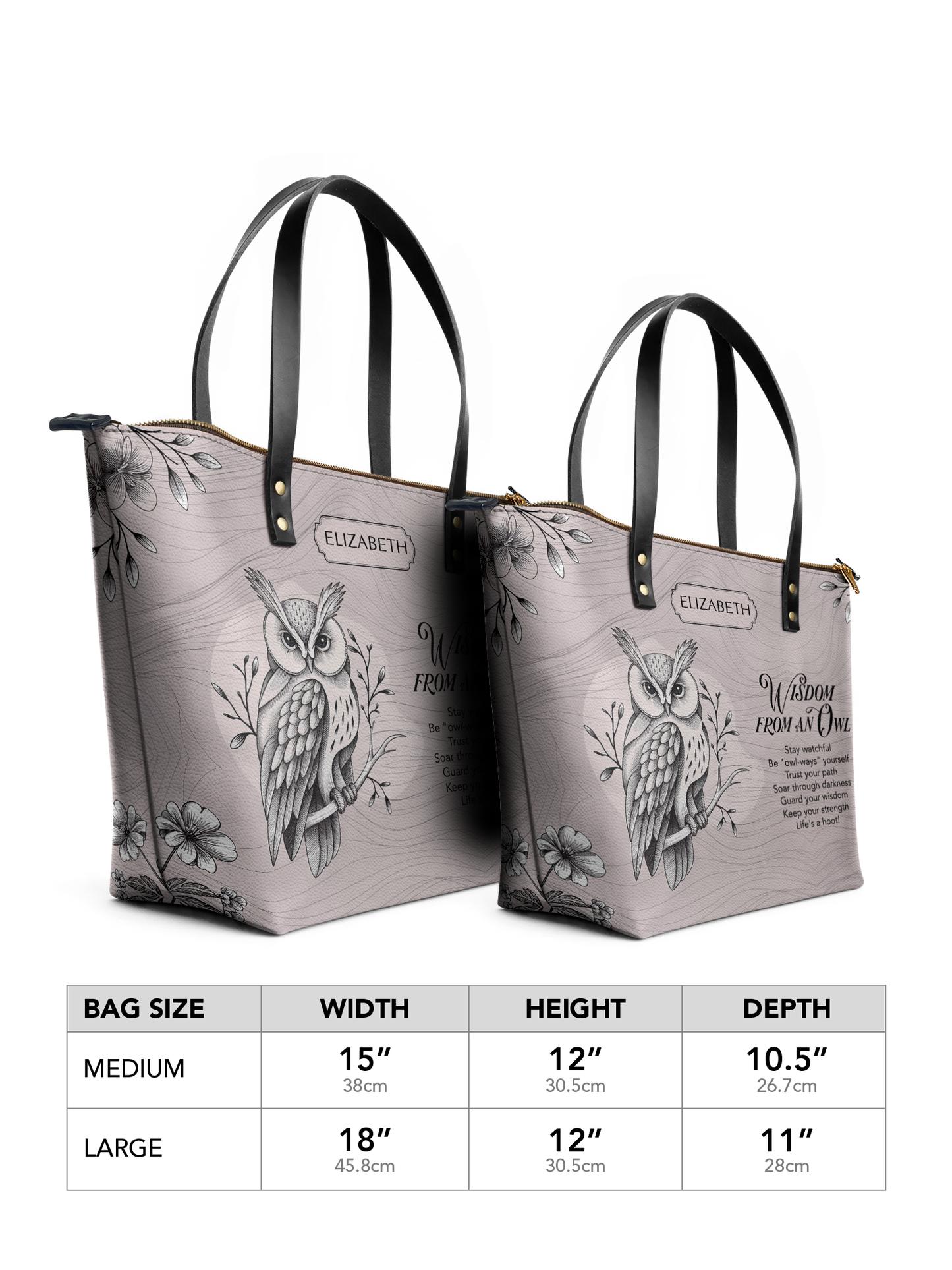 Wisdom From An Owl ANRZ02015718FC Leather Tote Bag