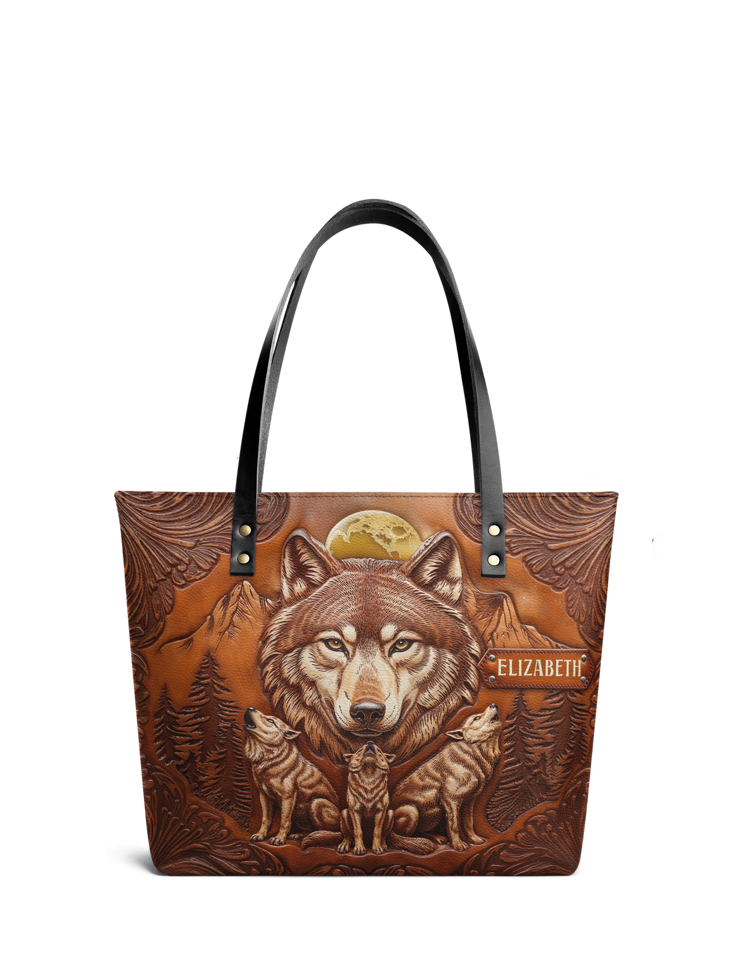 Wolf Jungle ANRZ02010281VP Leather Tote Bag