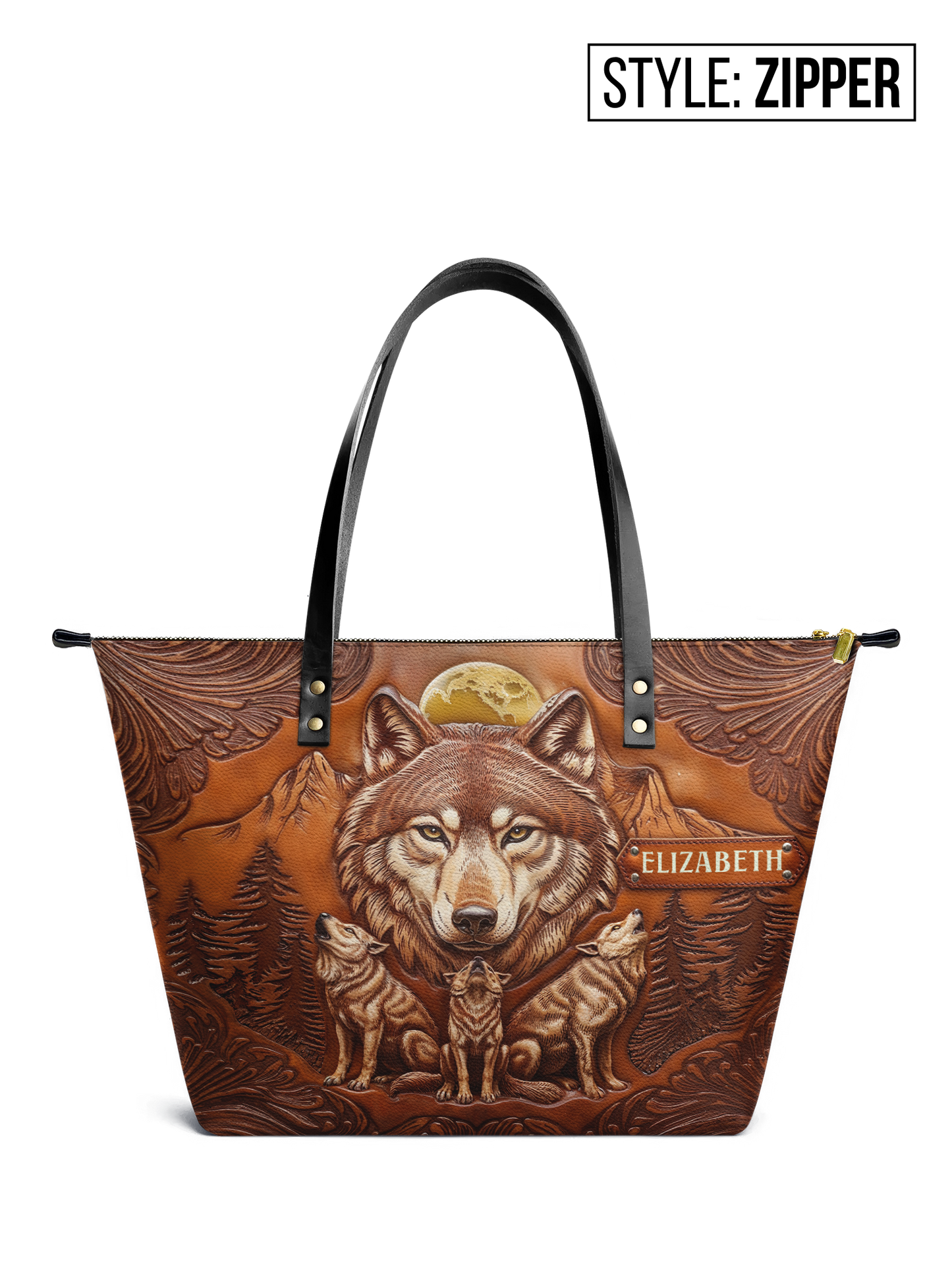 Wolf Jungle ANRZ02010281VP Leather Tote Bag