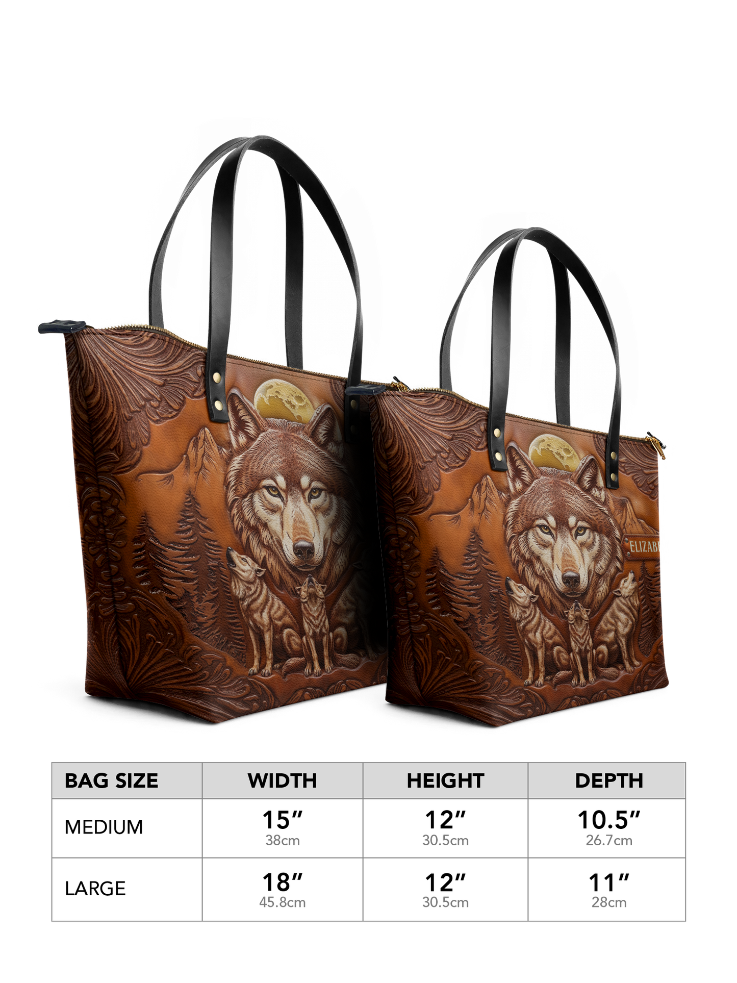 Wolf Jungle ANRZ02010281VP Leather Tote Bag