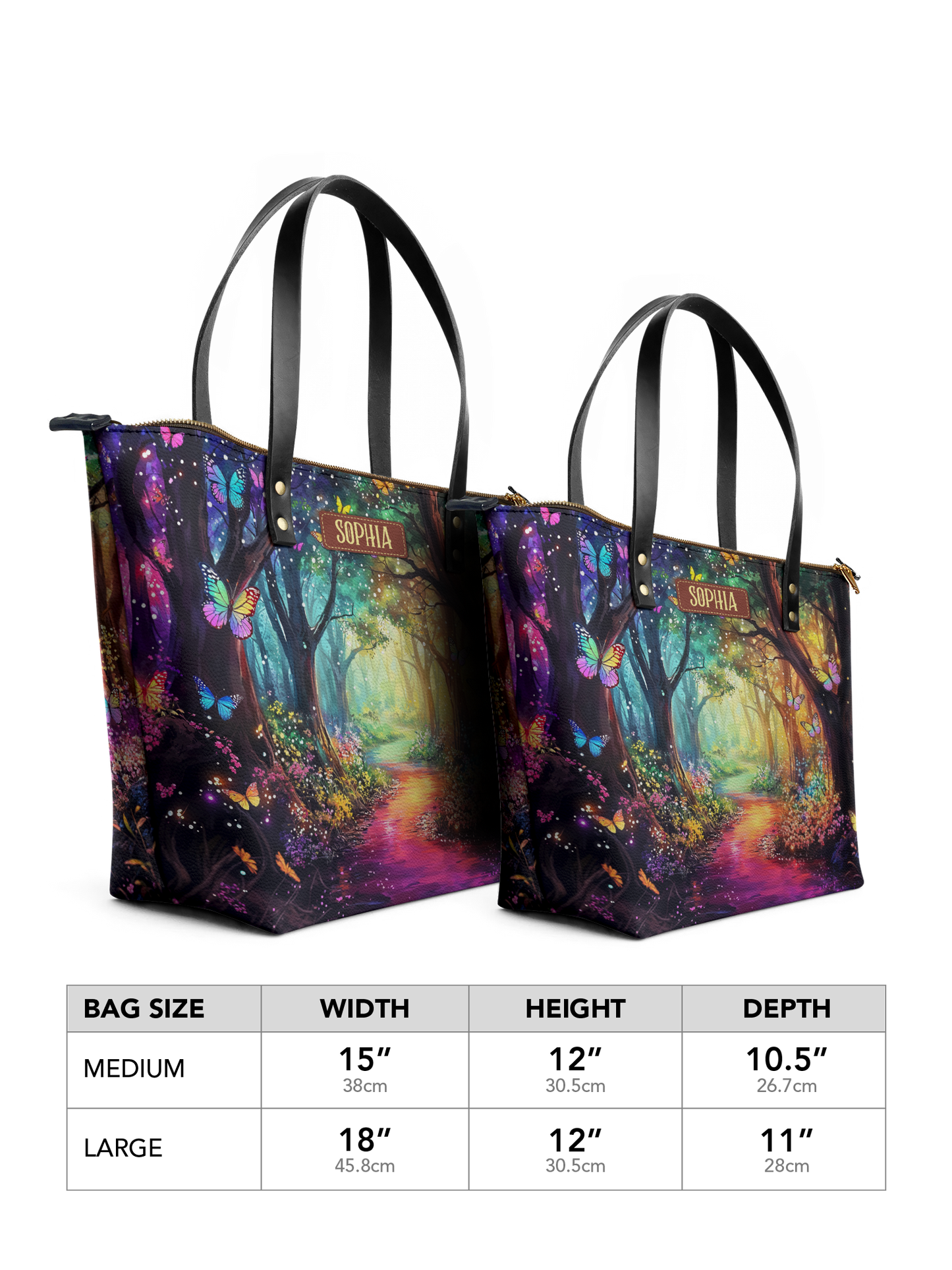 Wonderland Butterfly Jungle HHRZ07012163TO Leather Tote Bag