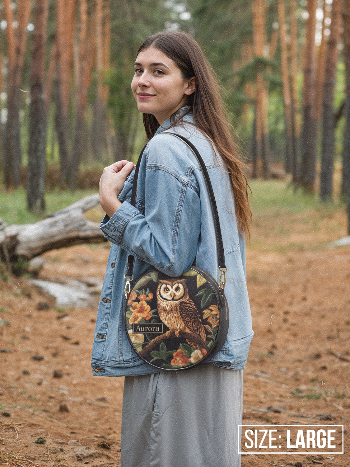 Owl Flower HHRZ07011542ZJ Circle Crossbody Bag