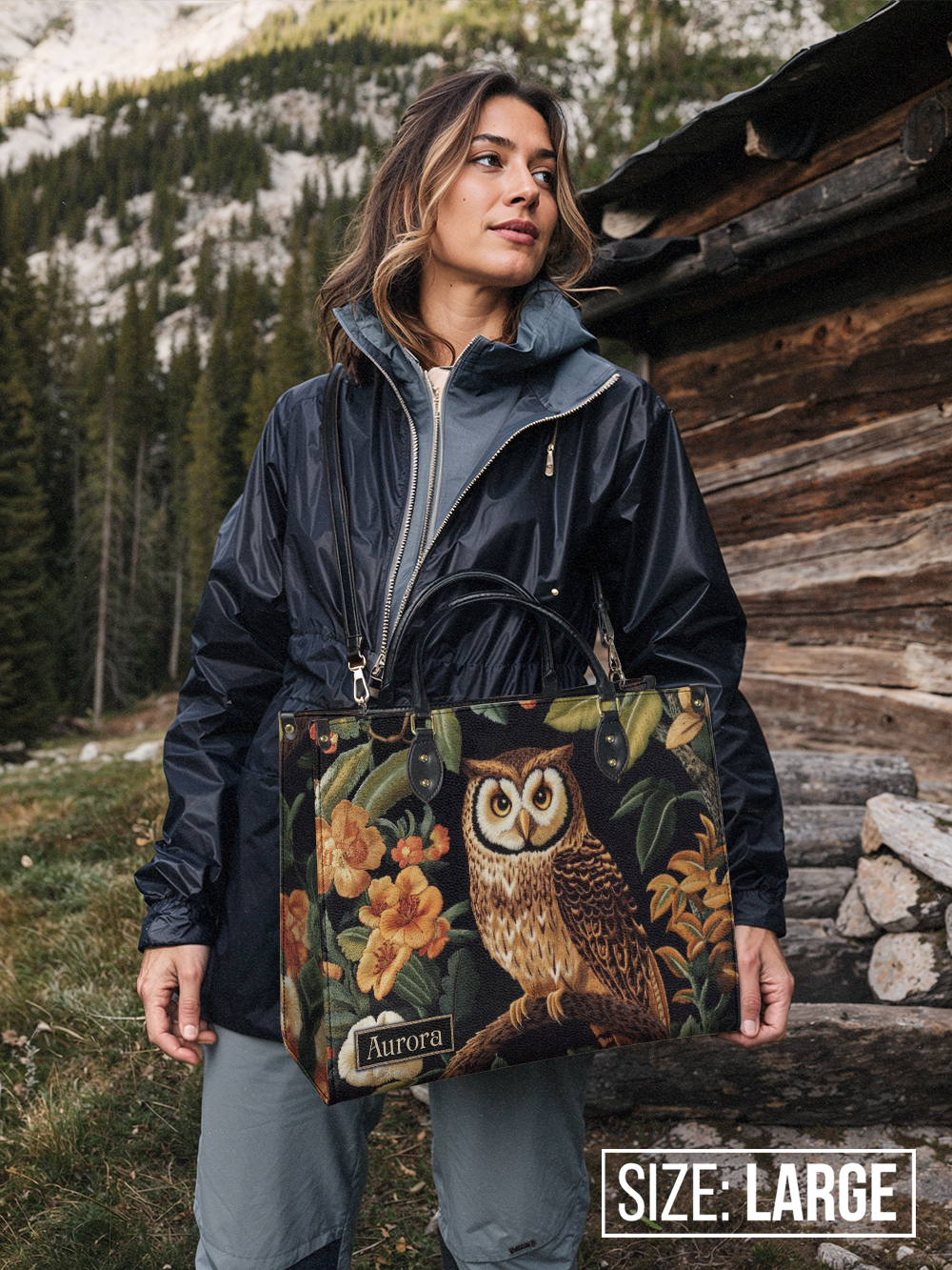 Owl Flower HTRZ27127805BE Leather Bag