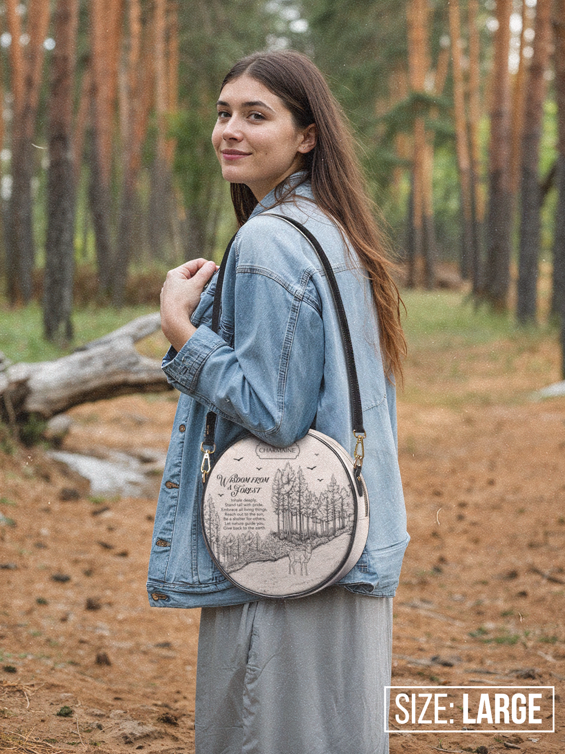 Wisdom From A Forest HHRZ02011491UQ Circle Crossbody Bag