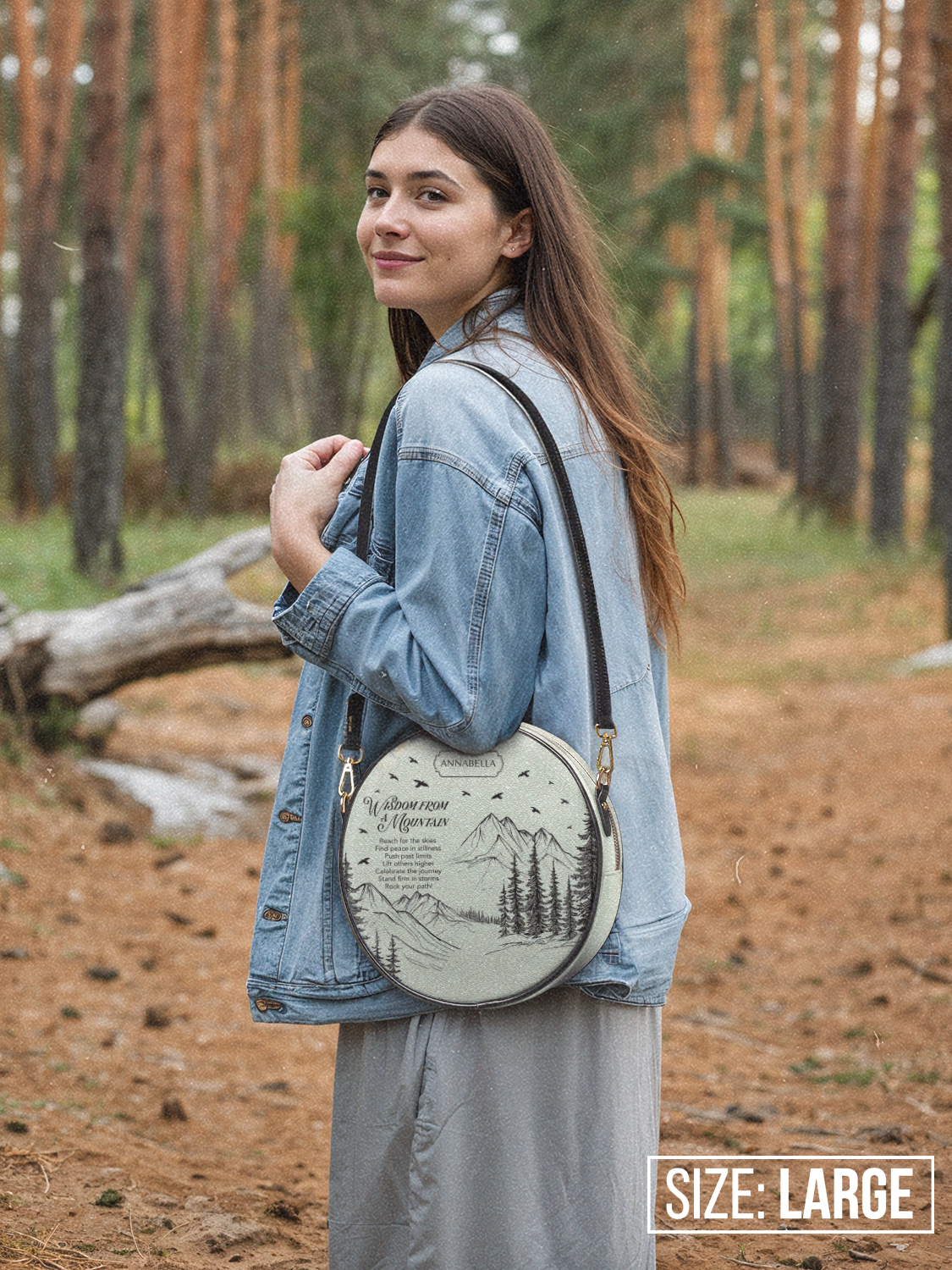 Wisdom From A Mountain HHRZ02012084RM Circle Crossbody Bag